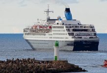 Ventspils ostā piestās iespaidīgs kruīza kuģis