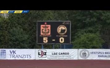 VIDEO: Kā FK Ventspils iesita 5 bumbas Albānijas kluba vārtos