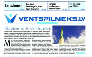 Lasi laikraksta VENTSPILNIEKS.LV jaunākajā numurā!