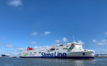 FOTO: Stena Line jaunais prāmis no Ventspils devies pirmajā braucienā