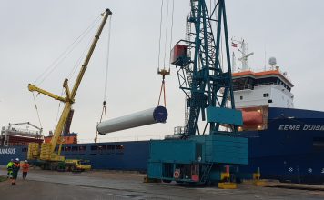 NNVT sāk pārkraut unikālu lielgabarīta kravu vēja parkam “Tārgale”