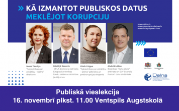 Ventspils Augstskola aicina uz pasākumu “Kā izmantot publiskos datus, meklējot korupciju”