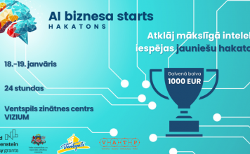 Ventspils un Kurzemes reģiona jauniešus aicina piedalīties hakatonā “AI Biznesa starts”
